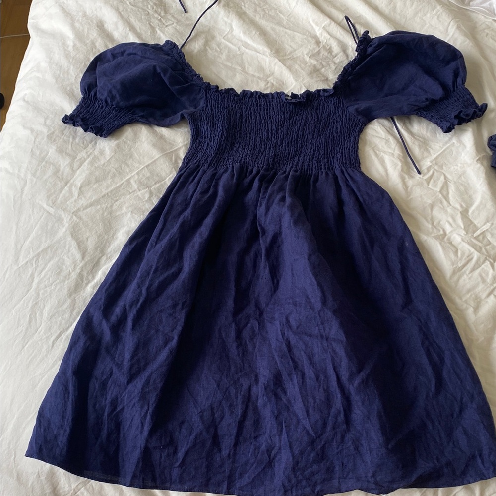 Navy Linen Hill House Home Athena Dress - Picture 2 of 4